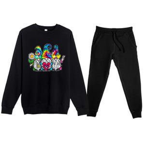 THREE HIPPIE GNOMES Groovy Peace Love Gnomies Premium Crewneck Sweatsuit Set