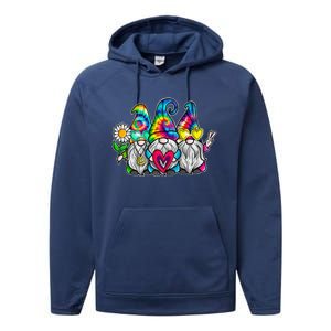 THREE HIPPIE GNOMES Groovy Peace Love Gnomies Performance Fleece Hoodie