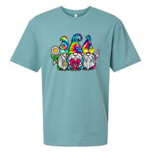 THREE HIPPIE GNOMES Groovy Peace Love Gnomies Sueded Cloud Jersey T-Shirt