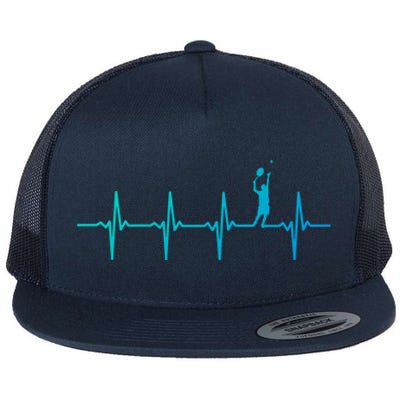 Tennis Heartbeat Gift For Tennis Players Gift Flat Bill Trucker Hat