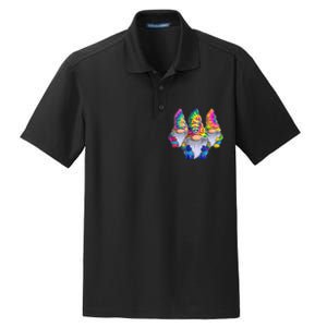 Three Hippie Gnomes Peace Gnome Funny Retro Tie Diy Design Dry Zone Grid Polo