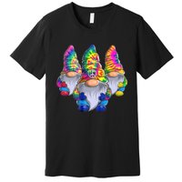 Three Hippie Gnomes Peace Gnome Funny Retro Tie Diy Design Premium T-Shirt