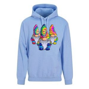 Three Hippie Gnomes Peace Gnome Funny Retro Tie Diy Design Unisex Surf Hoodie