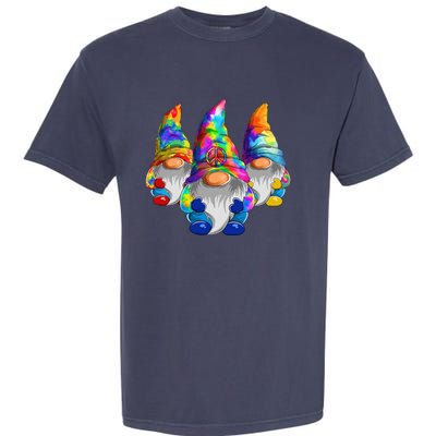 Three Hippie Gnomes Retro Tie Dye Style A Peace Love Gnomies Garment-Dyed Heavyweight T-Shirt