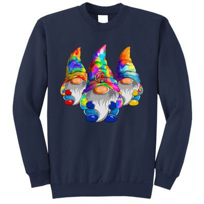 Three Hippie Gnomes Retro Tie Dye Style A Peace Love Gnomies Sweatshirt