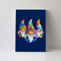 Three Hippie Gnomes Retro Tie Dye Style A Peace Love Gnomies Canvas