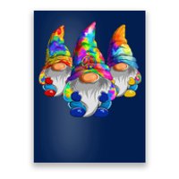 Three Hippie Gnomes Retro Tie Dye Style A Peace Love Gnomies Poster