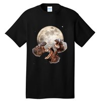 Three Hippo Howling At Moon Funny Hippo Lovers Costume Tall T-Shirt