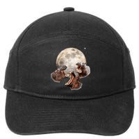 Three Hippo Howling At Moon Funny Hippo Lovers Costume 7-Panel Snapback Hat