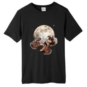 Three Hippo Howling At Moon Funny Hippo Lovers Costume Tall Fusion ChromaSoft Performance T-Shirt