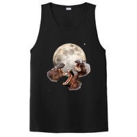 Three Hippo Howling At Moon Funny Hippo Lovers Costume PosiCharge Competitor Tank