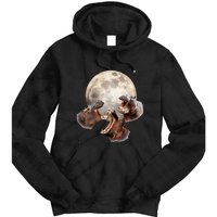 Three Hippo Howling At Moon Funny Hippo Lovers Costume Tie Dye Hoodie