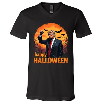 Trump Happy Halloween Trump Vance 2024 Usa Trump Halloween V-Neck T-Shirt