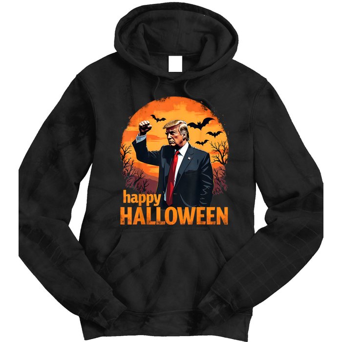 Trump Happy Halloween Trump Vance 2024 Usa Trump Halloween Tie Dye Hoodie