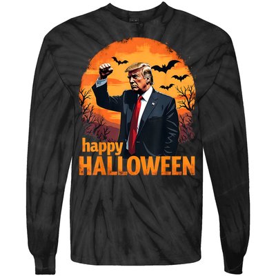 Trump Happy Halloween Trump Vance 2024 Usa Trump Halloween Tie-Dye Long Sleeve Shirt