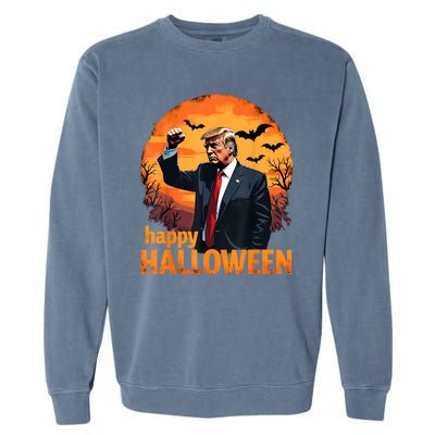 Trump Happy Halloween Trump Vance 2024 Usa Trump Halloween Garment-Dyed Sweatshirt