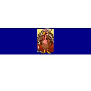 Turkey Holding Hockey Stick Love Turkey And Hockey Season Gift Bumper Sticker