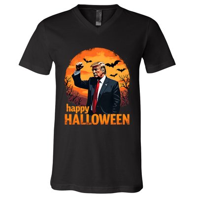 Trump Happy Halloween Trump Vance 2024 Usa Trump Halloween V-Neck T-Shirt