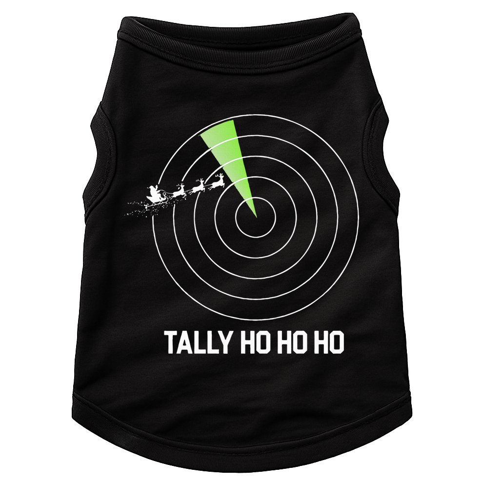 Tally Ho Ho Ho Air Traffic Controller Pilot Christmas Doggie Tank