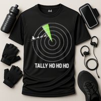 Tally Ho Ho Ho Air Traffic Controller Pilot Christmas Cooling Performance Crew T-Shirt