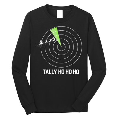 Tally Ho Ho Ho Air Traffic Controller Pilot Christmas Long Sleeve Shirt