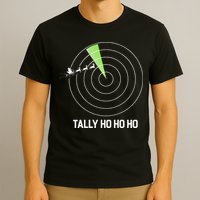 Tally Ho Ho Ho Air Traffic Controller Pilot Christmas T-Shirt