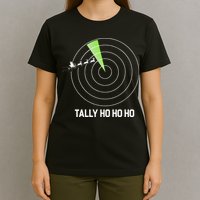Tally Ho Ho Ho Air Traffic Controller Pilot Christmas T-Shirt
