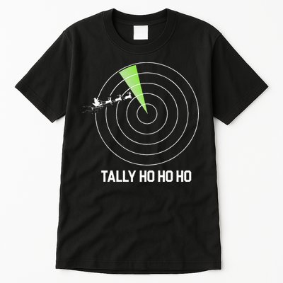 Tally Ho Ho Ho Air Traffic Controller Pilot Christmas Tall T-Shirt