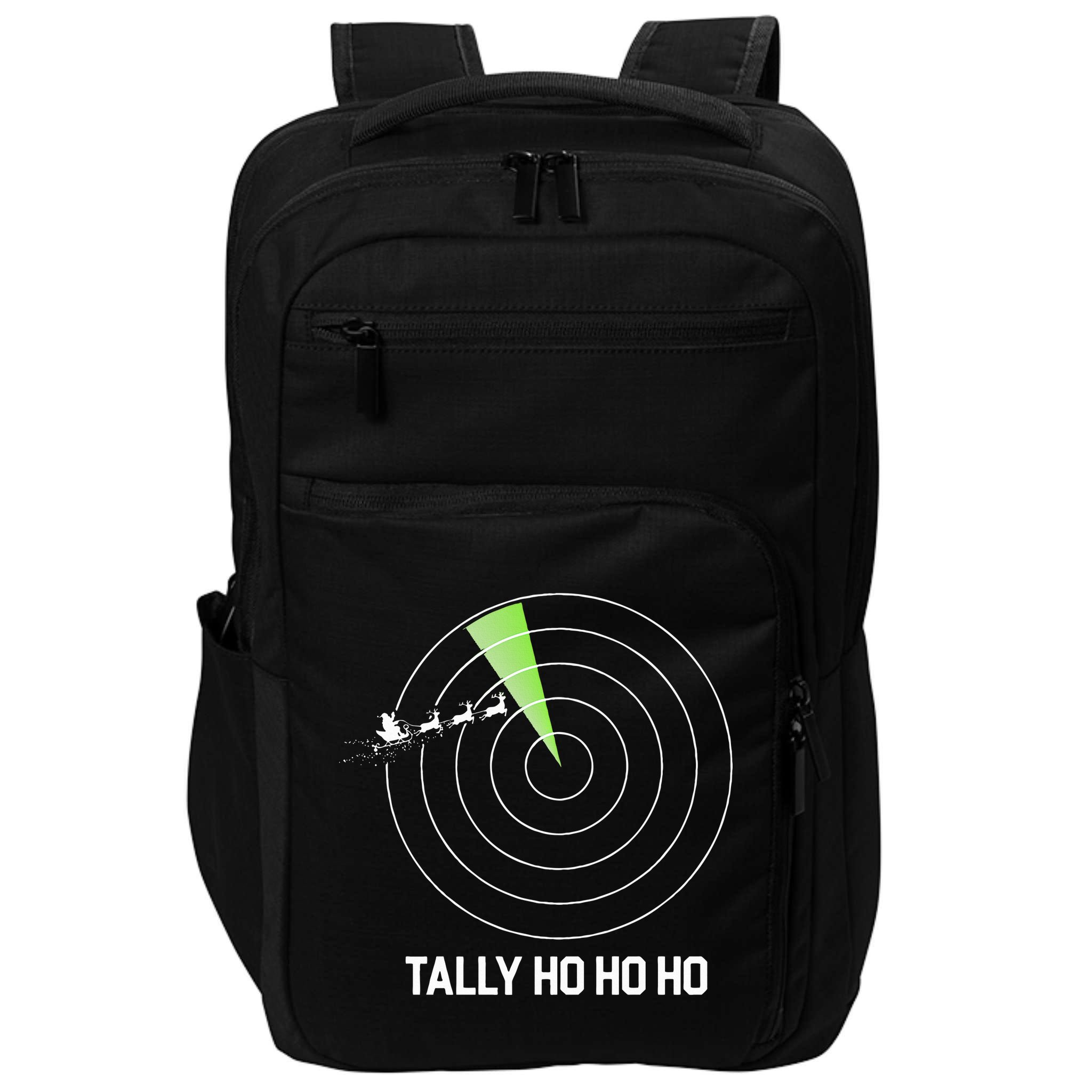 Tally Ho Ho Ho Air Traffic Controller Pilot Christmas Impact Tech Backpack