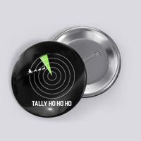 Tally Ho Ho Ho Air Traffic Controller Pilot Christmas Button