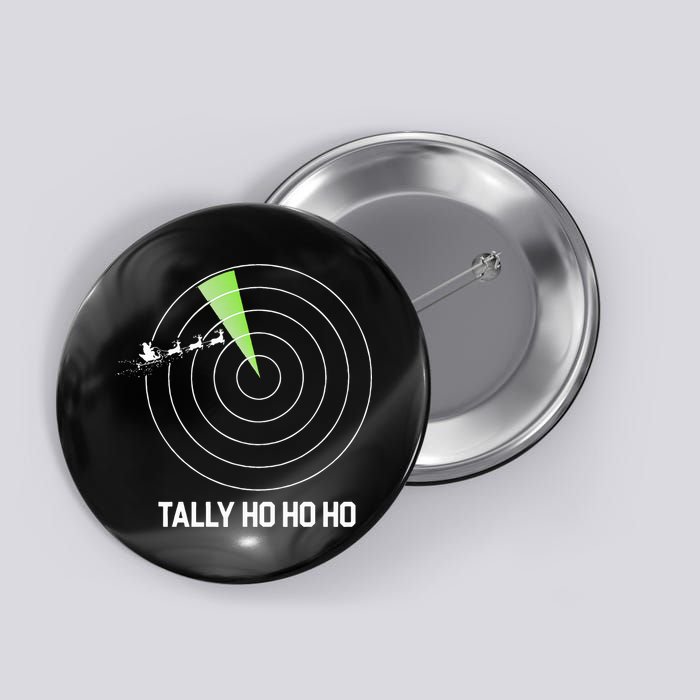 Tally Ho Ho Ho Air Traffic Controller Pilot Christmas Button