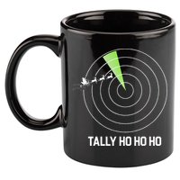 Tally Ho Ho Ho Air Traffic Controller Pilot Christmas 11oz C Handle Ceramic Mug