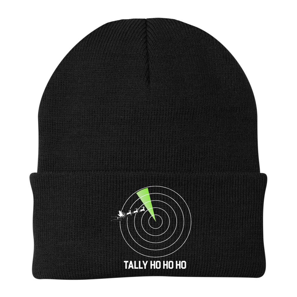 Tally Ho Ho Ho Air Traffic Controller Pilot Christmas Beanie