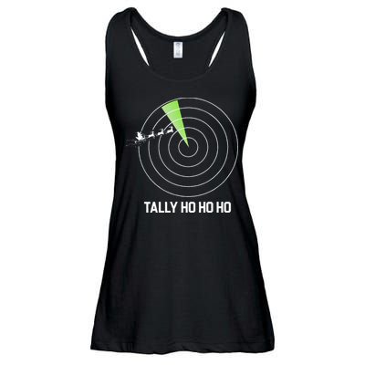 Tally Ho Ho Ho Air Traffic Controller Pilot Christmas Ladies Essential Flowy Tank