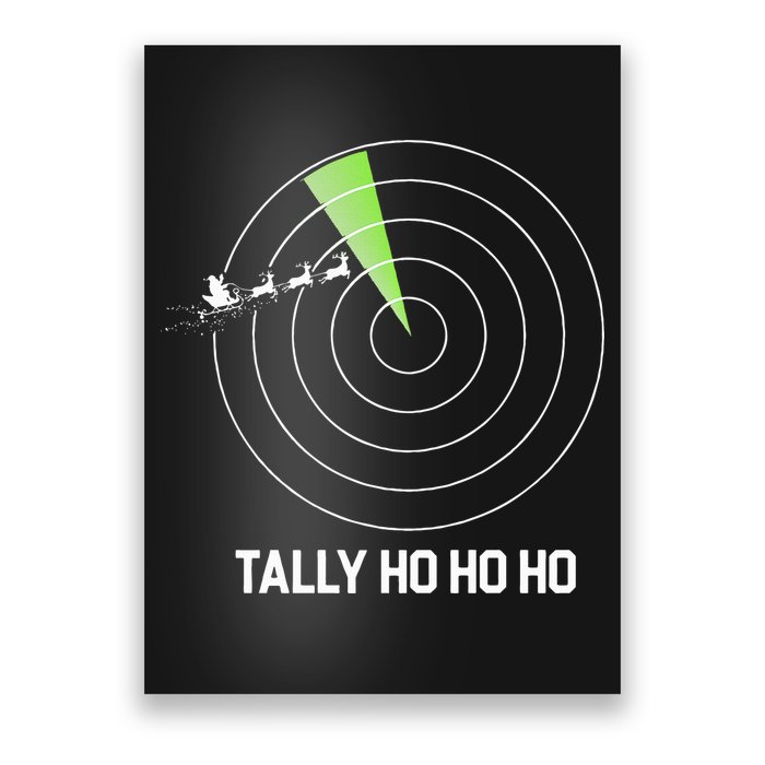 Tally Ho Ho Ho Air Traffic Controller Pilot Christmas Poster