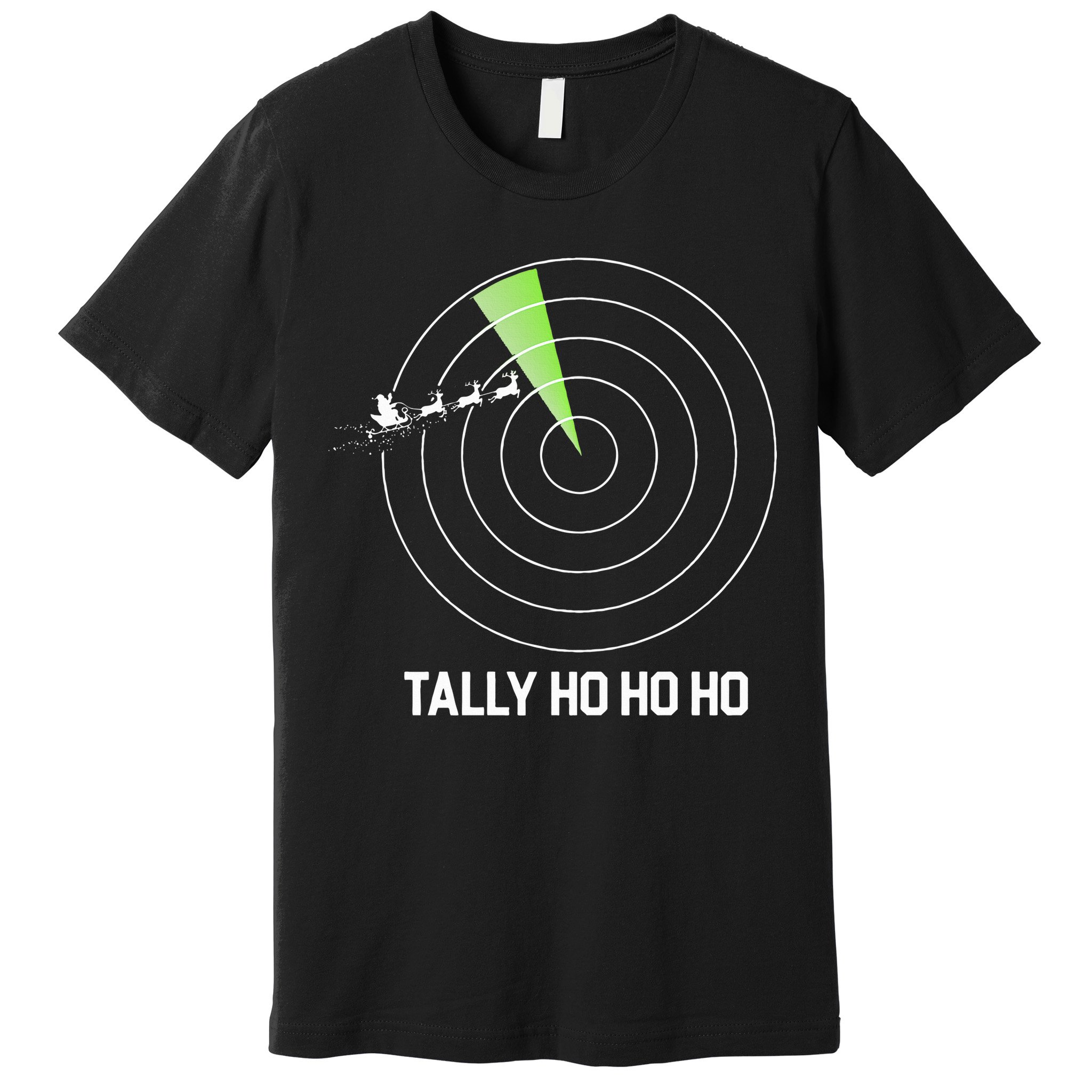 Tally Ho Ho Ho Air Traffic Controller Pilot Christmas Premium T-Shirt