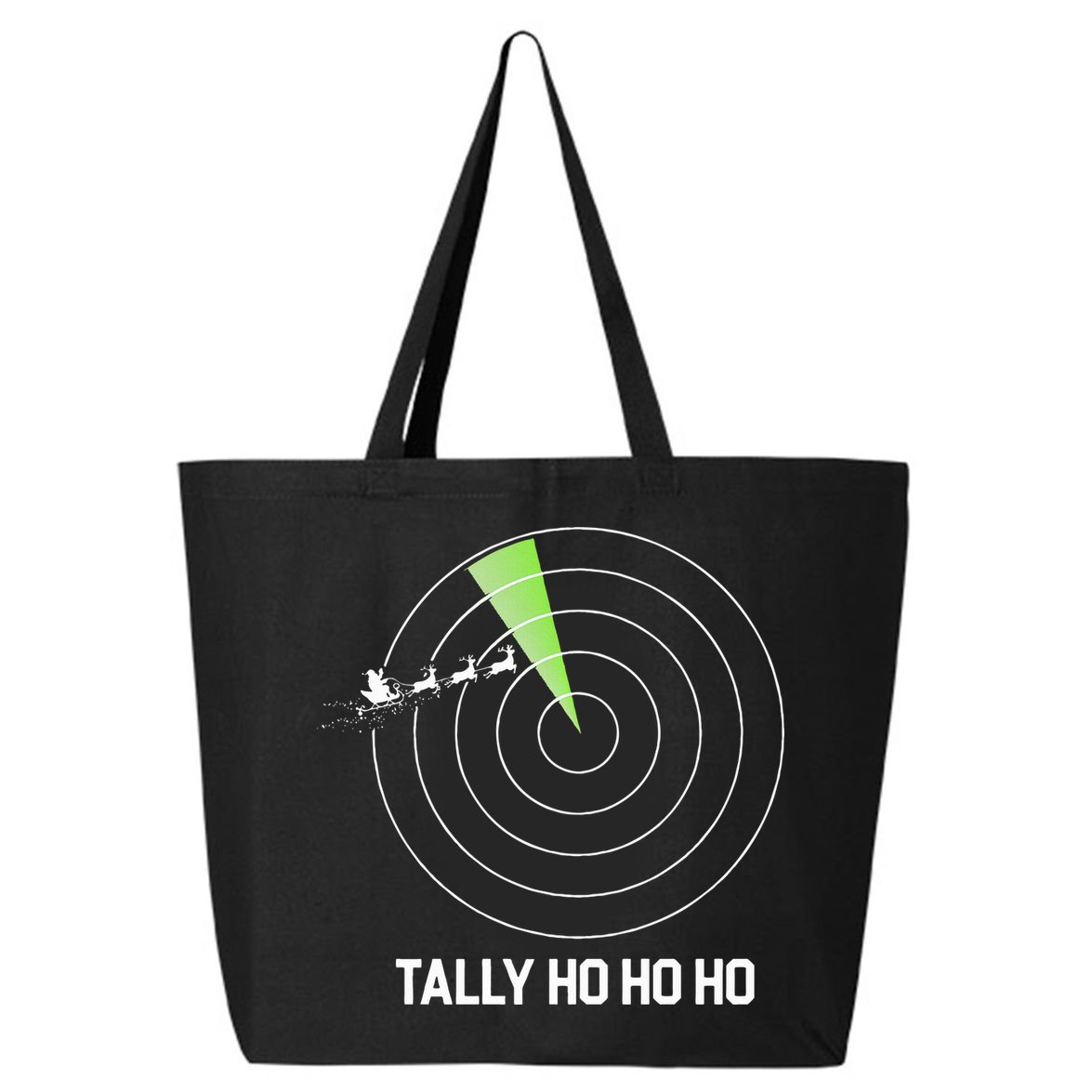 Tally Ho Ho Ho Air Traffic Controller Pilot Christmas 25L Jumbo Tote