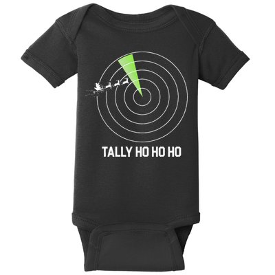 Tally Ho Ho Ho Air Traffic Controller Pilot Christmas Baby Bodysuit