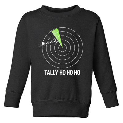 Tally Ho Ho Ho Air Traffic Controller Pilot Christmas Toddler Sweatshirt