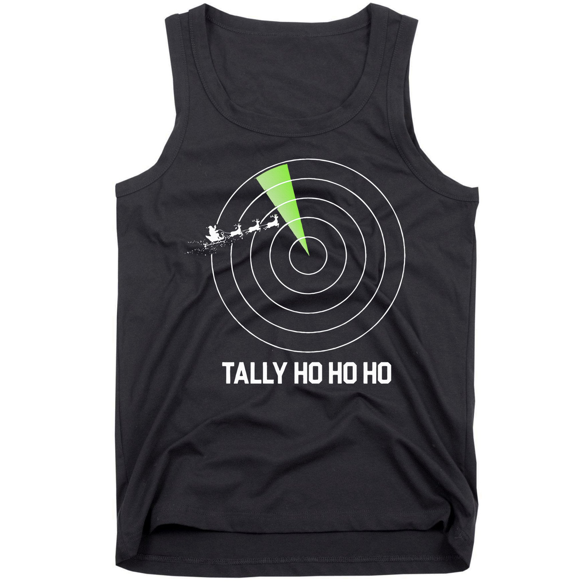 Tally Ho Ho Ho Air Traffic Controller Pilot Christmas Tank Top