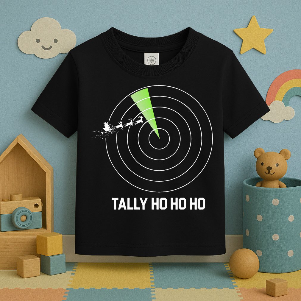 Tally Ho Ho Ho Air Traffic Controller Pilot Christmas Toddler T-Shirt
