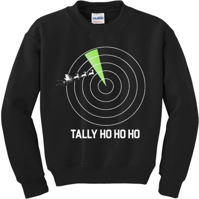 Tally Ho Ho Ho Air Traffic Controller Pilot Christmas Kids Sweatshirt