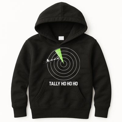 Tally Ho Ho Ho Air Traffic Controller Pilot Christmas Kids Hoodie