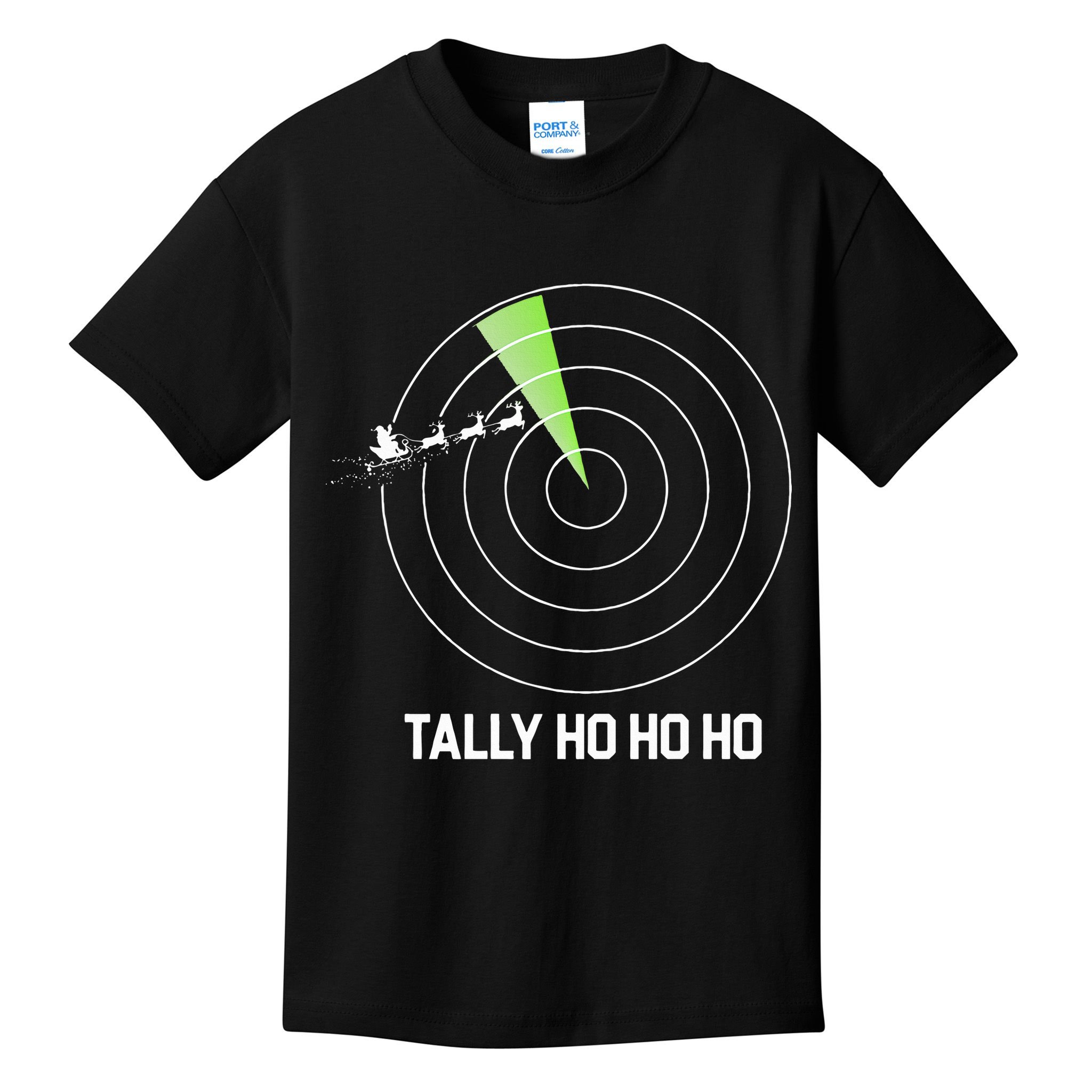 Tally Ho Ho Ho Air Traffic Controller Pilot Christmas Kids T-Shirt