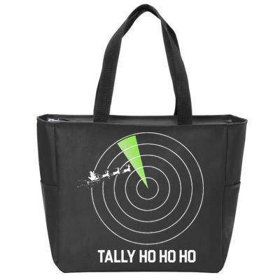 Tally Ho Ho Ho Air Traffic Controller Pilot Christmas Zip Tote Bag