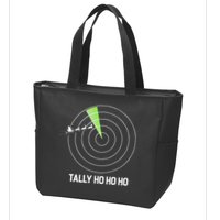 Tally Ho Ho Ho Air Traffic Controller Pilot Christmas Zip Tote Bag