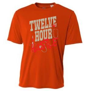 Twelve Hour Hustle Funny Nursing Medical Night Shift Nurse Gift Cooling Performance Crew T-Shirt