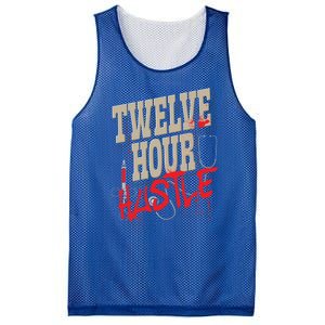 Twelve Hour Hustle Funny Nursing Medical Night Shift Nurse Gift Mesh Reversible Basketball Jersey Tank