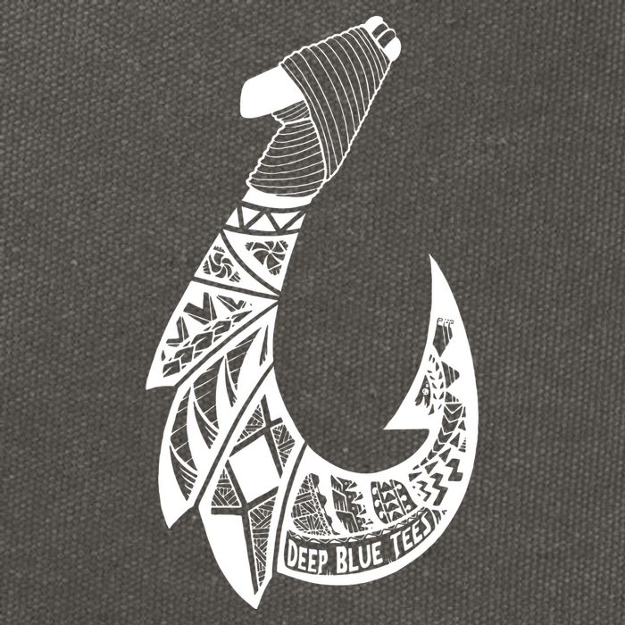 Tribal Hawaiian Hook Fishing Cotton Canvas Backpack