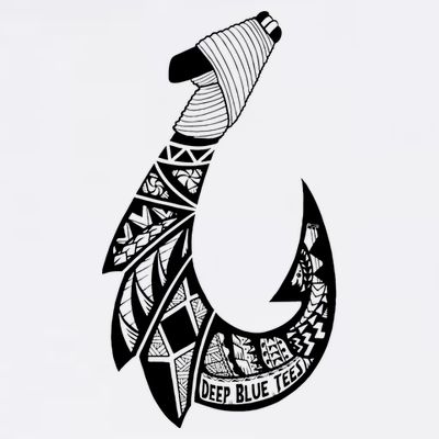 Tribal Hawaiian Hook Fishing T-Shirt